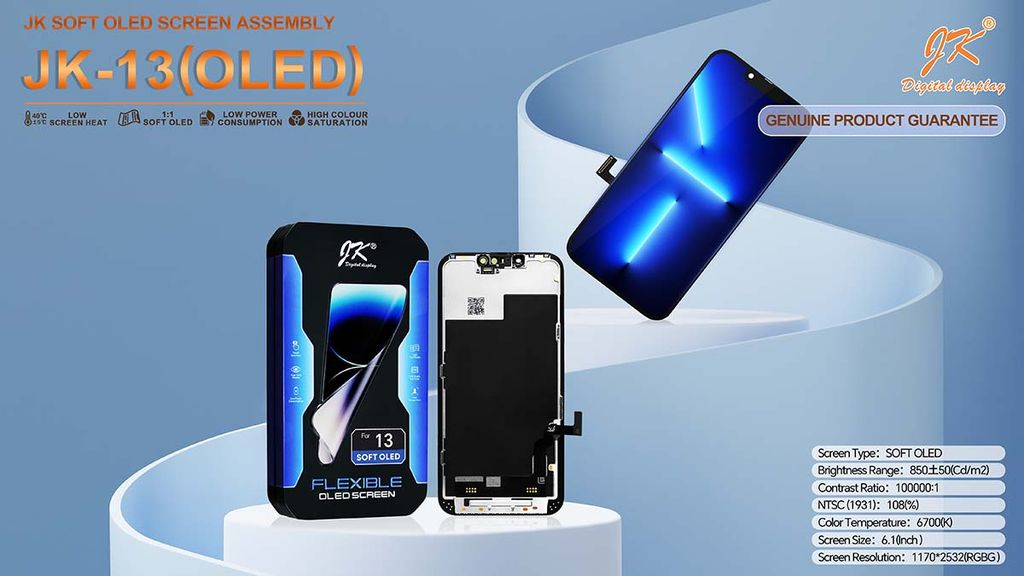 iPhone 13 Soft OLED Screen Assembly – JK Premium