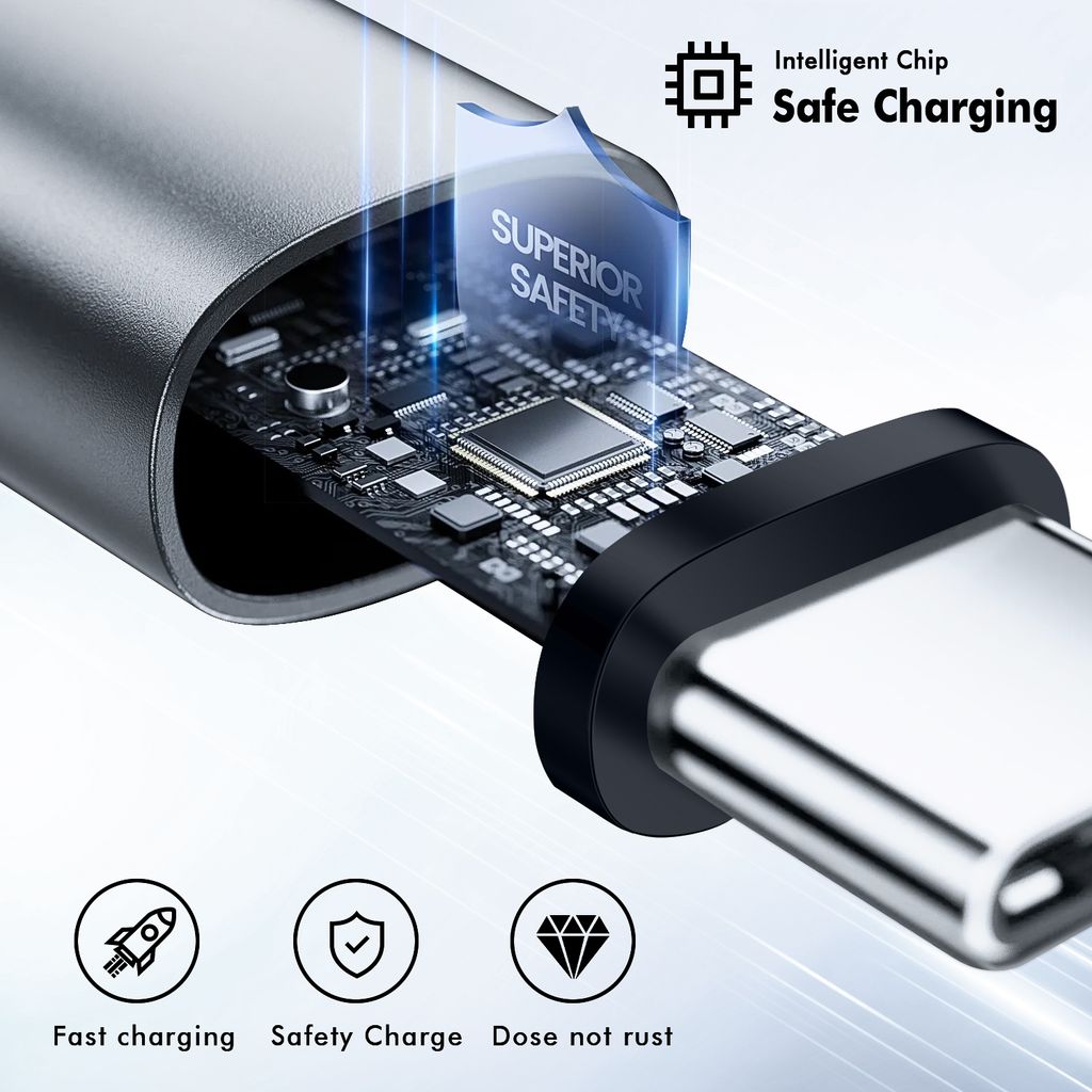 NEXTBATT USB-C til USB-C vinklet kabel 60W, 2m - Svart