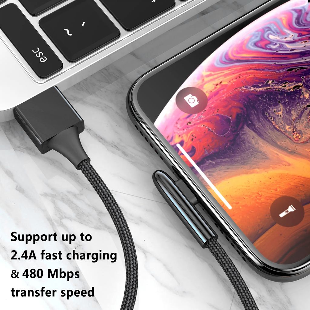 Sign USB - Lightning Gaming -kaapeli, 2 m, 2,4 A, - musta