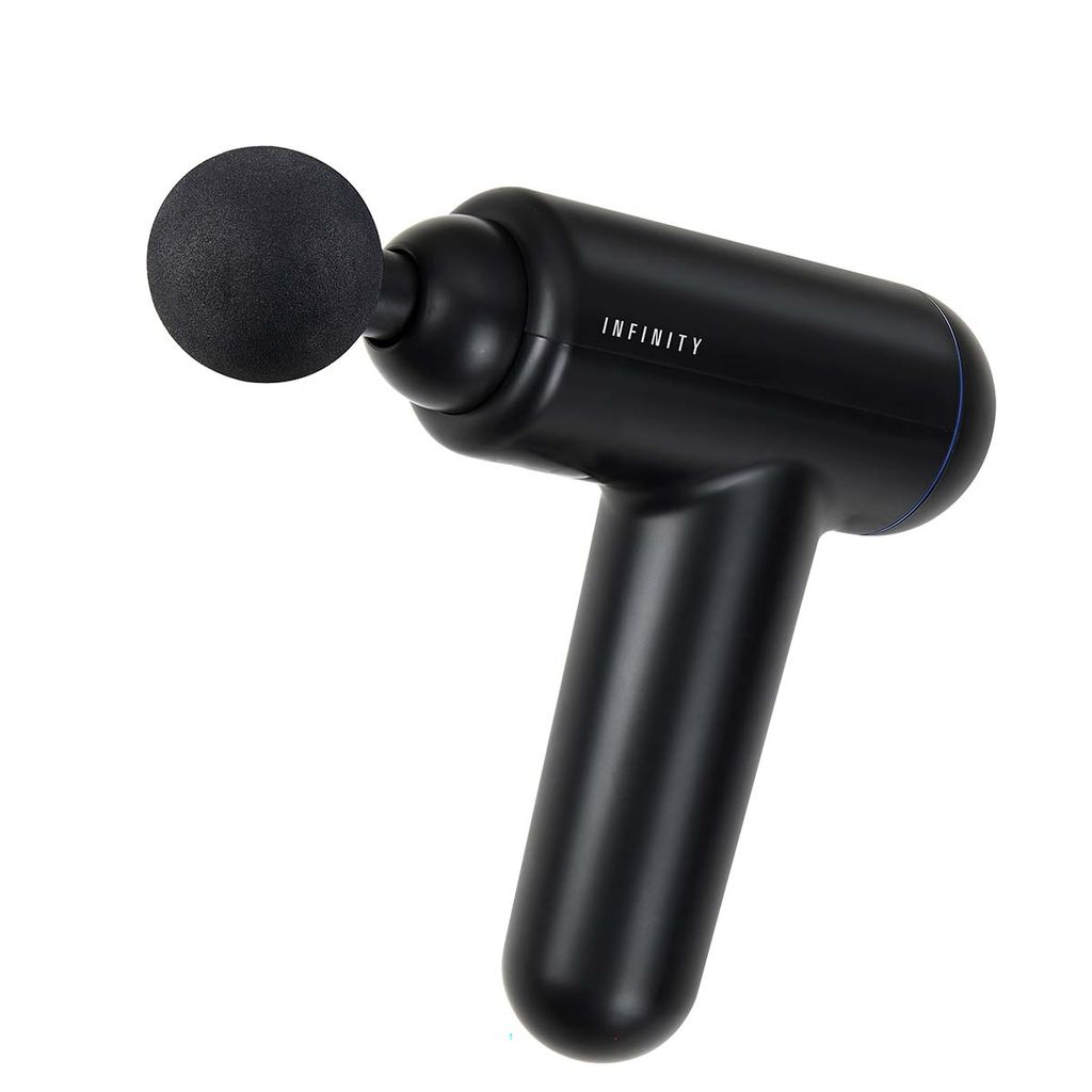 Nedis genopladelig massagepistol med 4 hoveder - sort