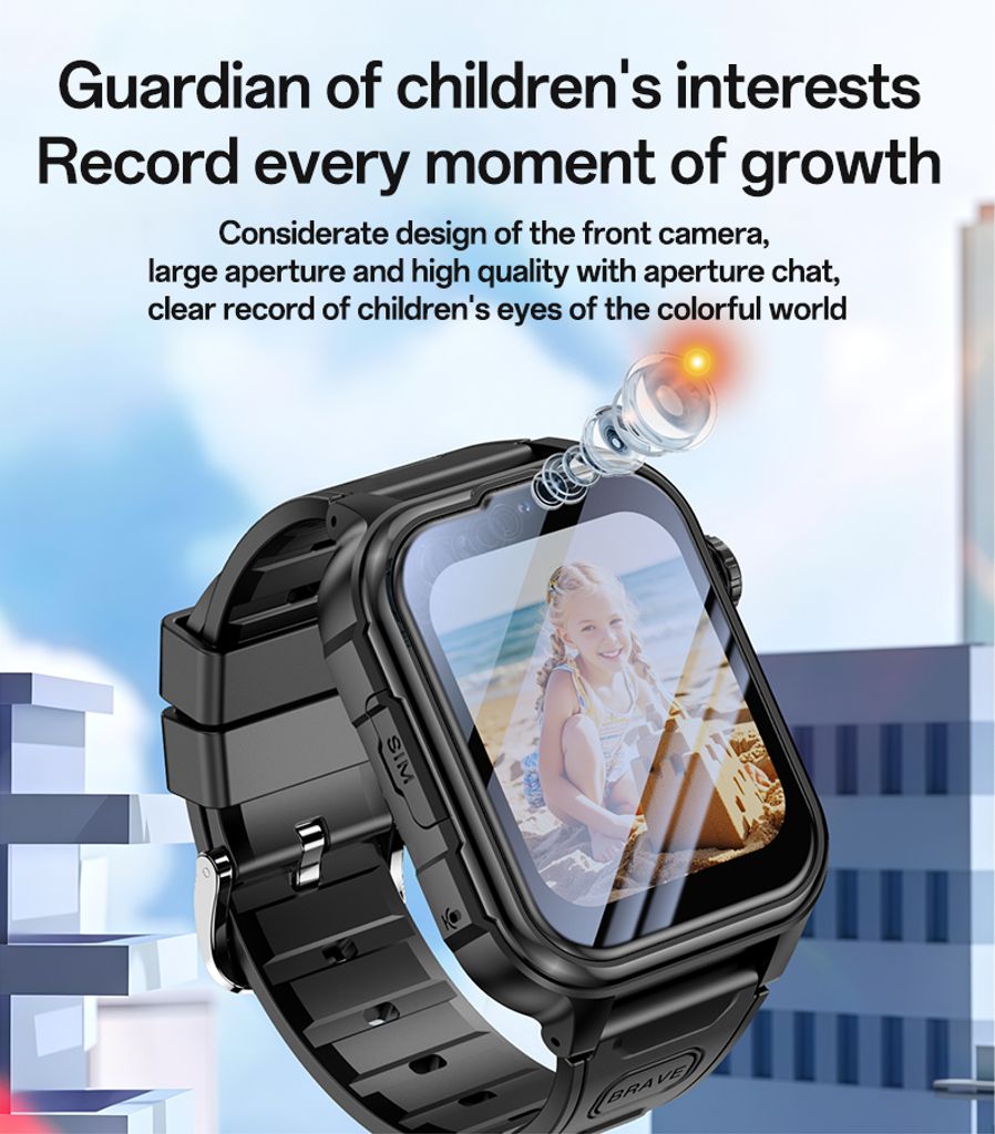 Yesido Børne Smartwatch 4G GPS Tracking / Videoopkald / SOS - Blå