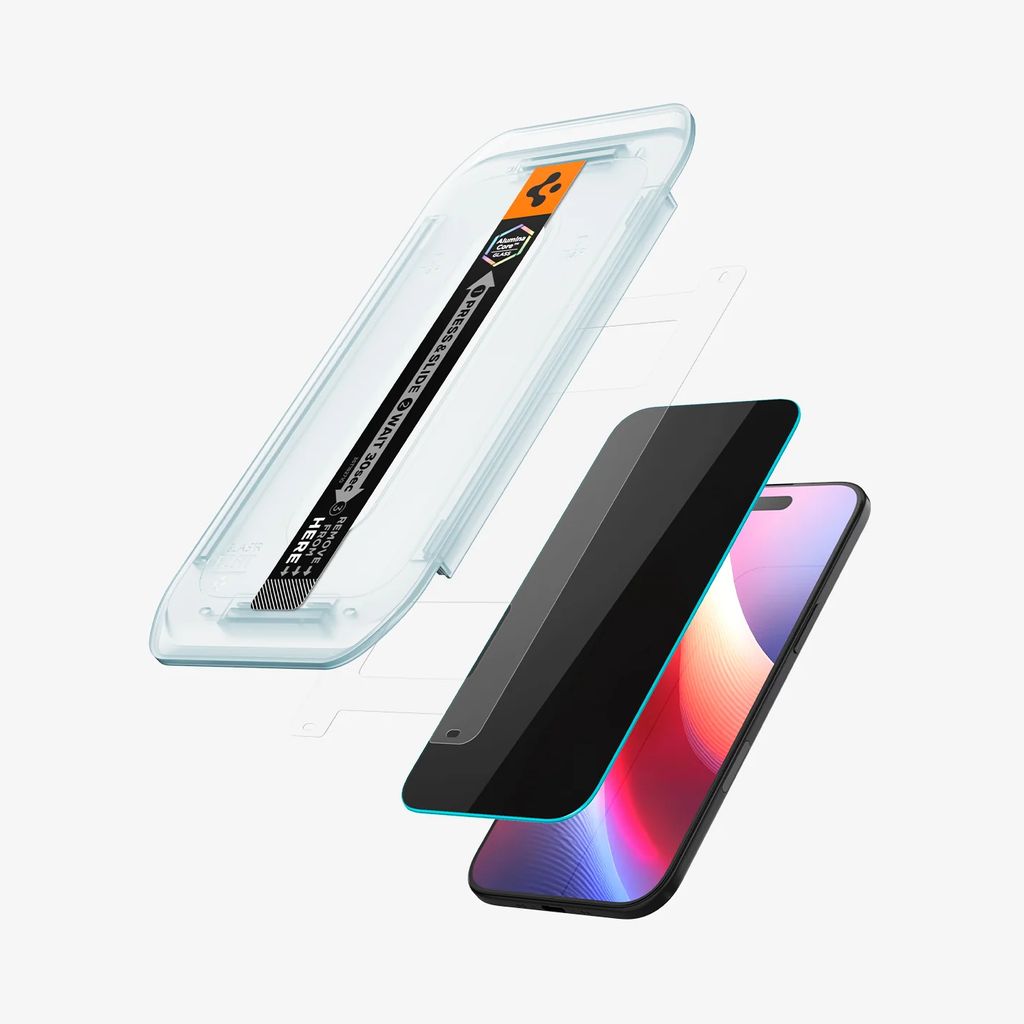 Spigen iPhone 17 Air Glas.tR EZ Fit Privacy Screen Protector, 2-pack - Transparent