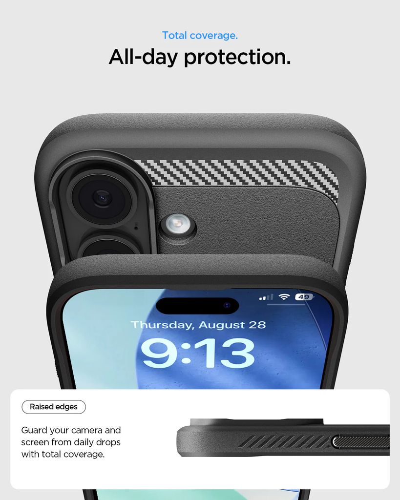 Spigen iPhone 17 Rugged Armor MagFit Case - Matte Black