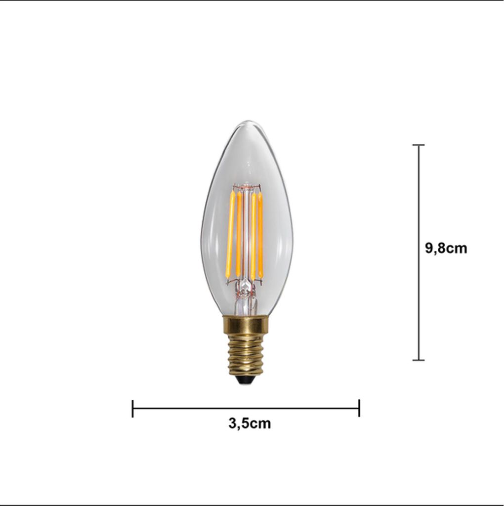 LED-pære E14 C35 Soft Glow