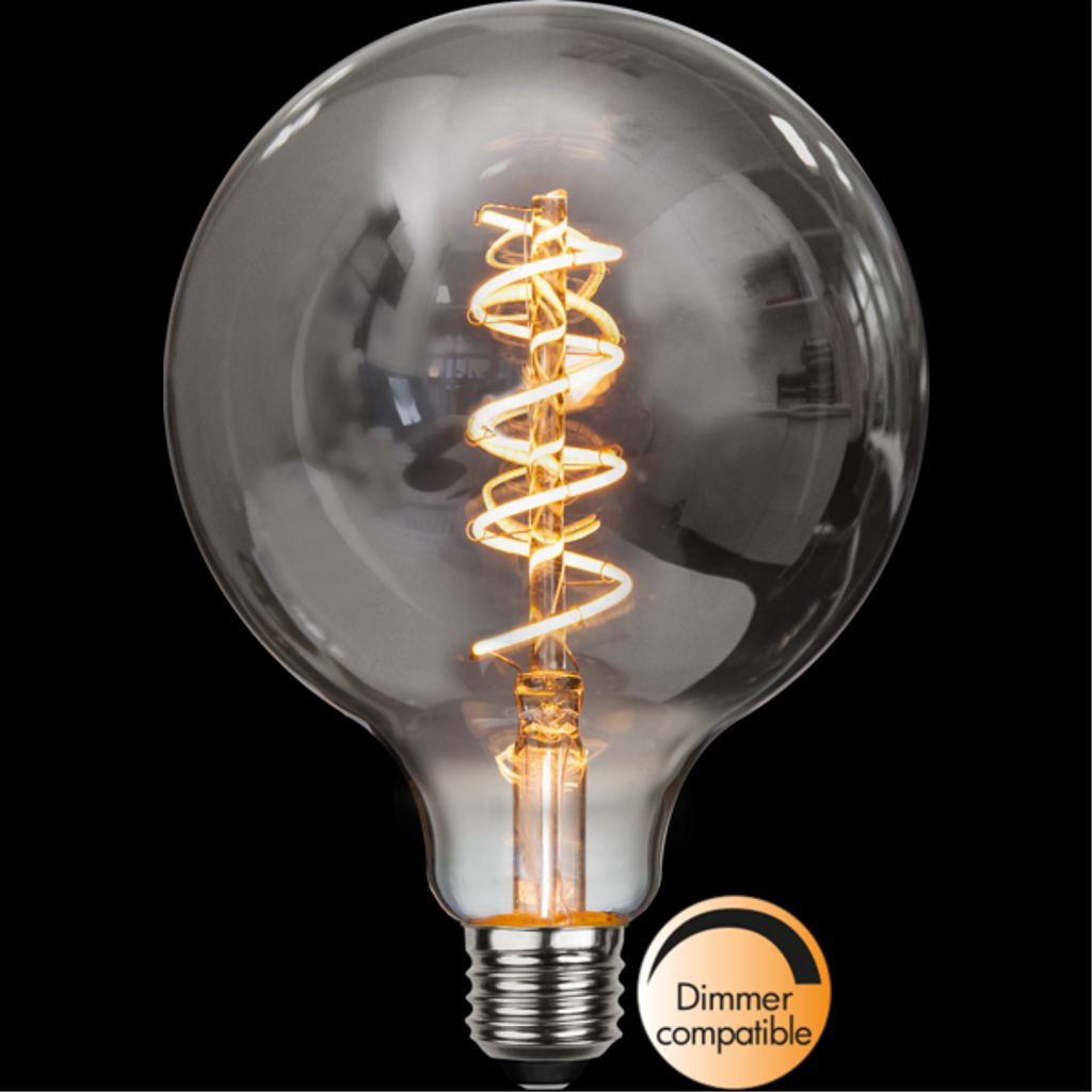 LED-lampa E27 G125 Decoled Spiral Smoke