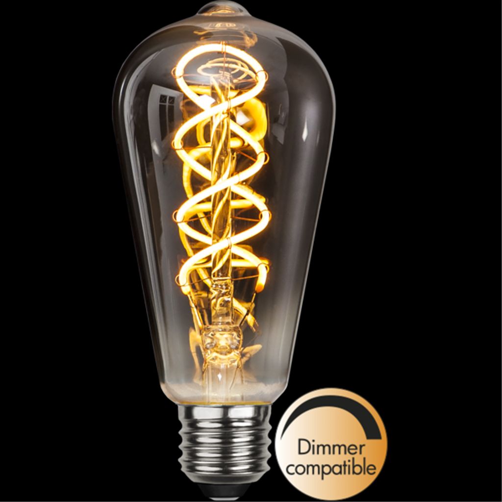LED-lampa E27 ST64 Decoled Spiral Smoke
