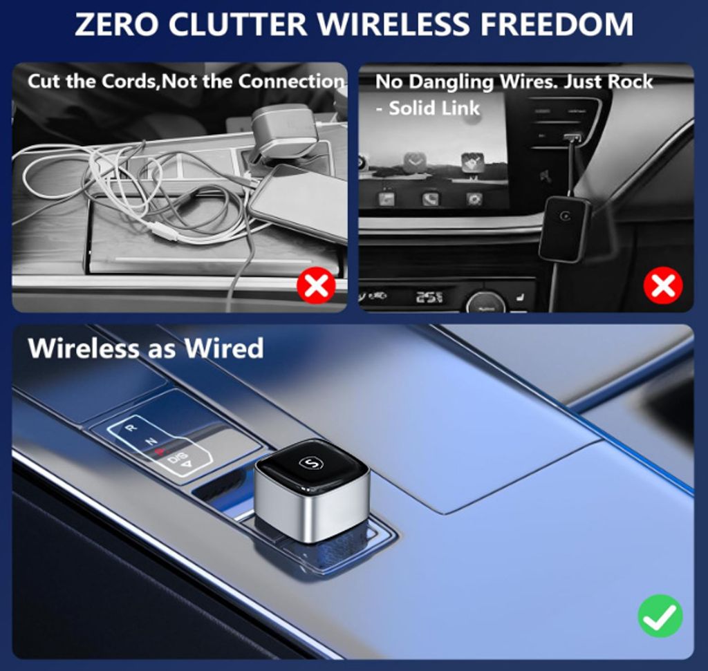 SiGN Mini 2-in-1 Wireless CarPlay / Android Auto Adapter – Schwarz