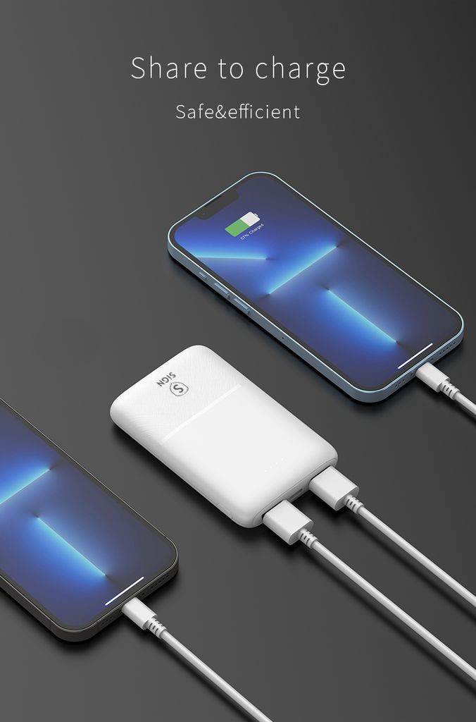 SiGN Ultrathin varavirtalähde 5000mAh – Valkoinen