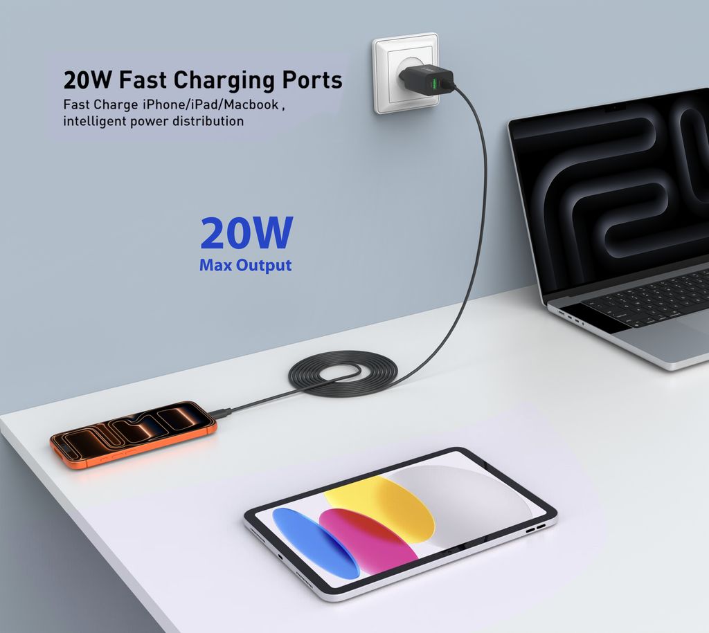 SiGN Pikalaturi USB ja USB-C, PD ja Q.C3.0, 3.5A, 20W - Musta