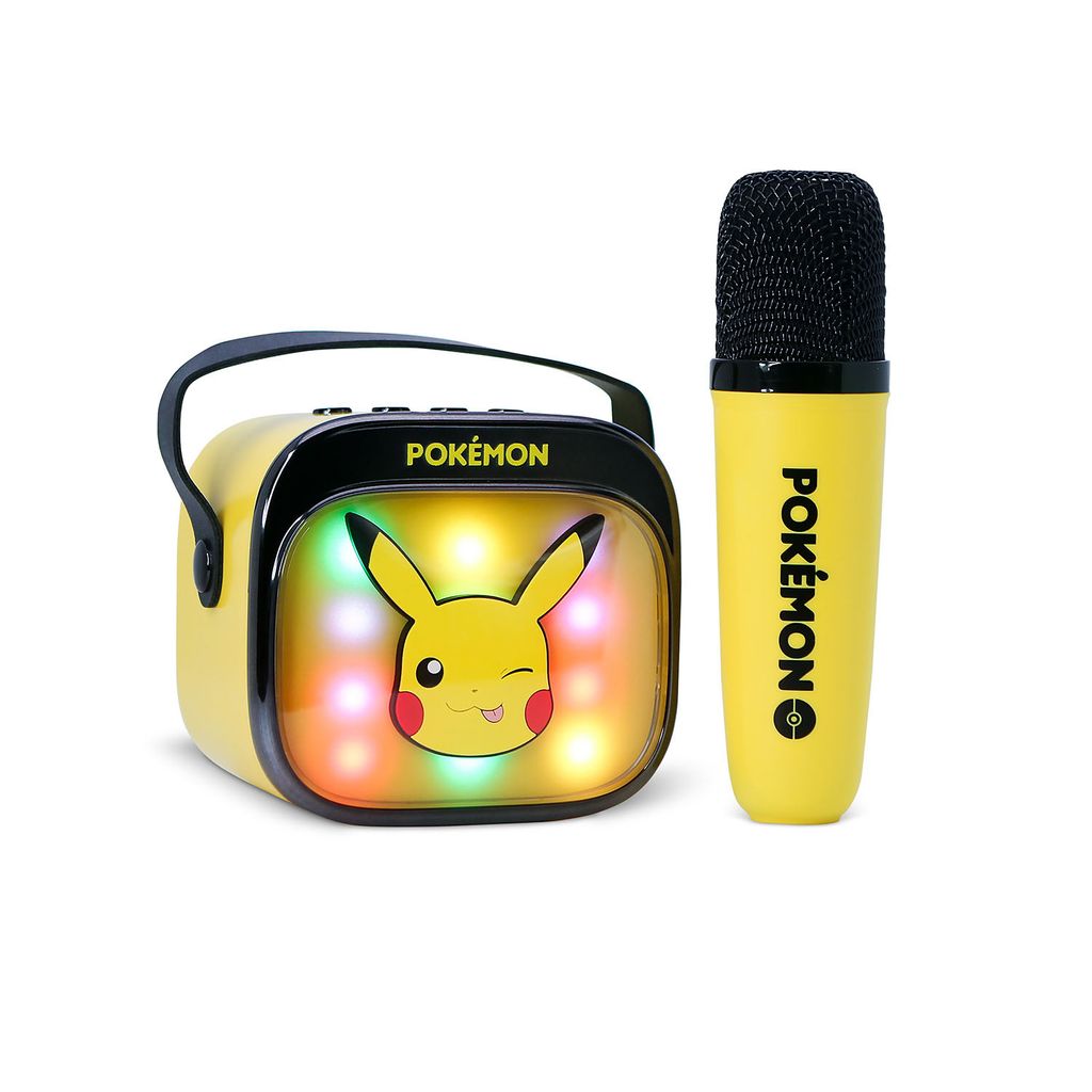 Pokémon Popsing -karaoke-kaiutin mikrofonilla ja LED-valolla - Pikachu