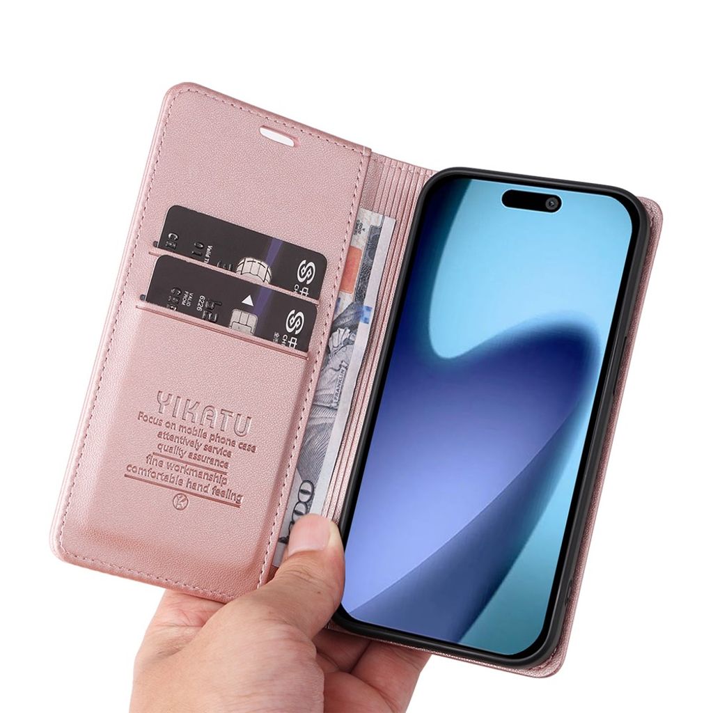 YIKATU iPhone 17 Air Wallet cover - Rose Gold