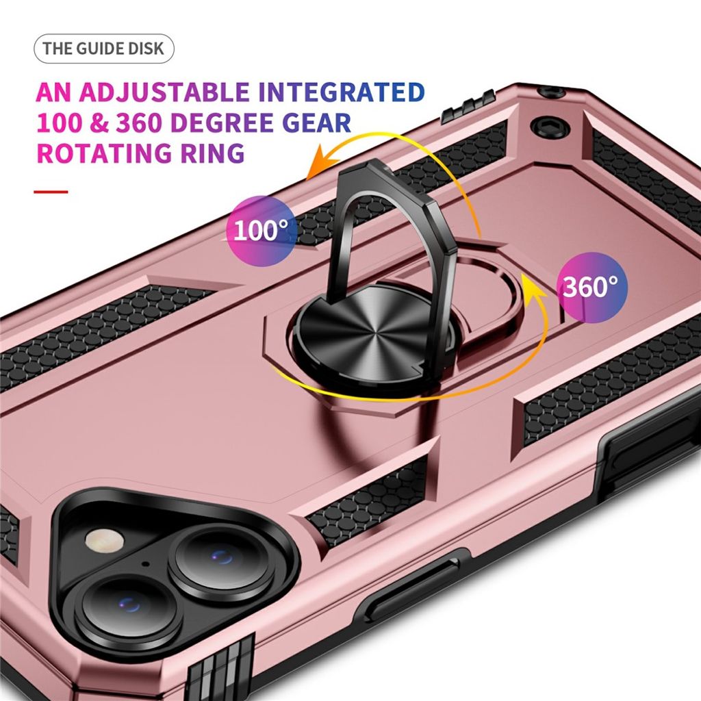 iPhone 17 Cover med ringholder - Rosa guld