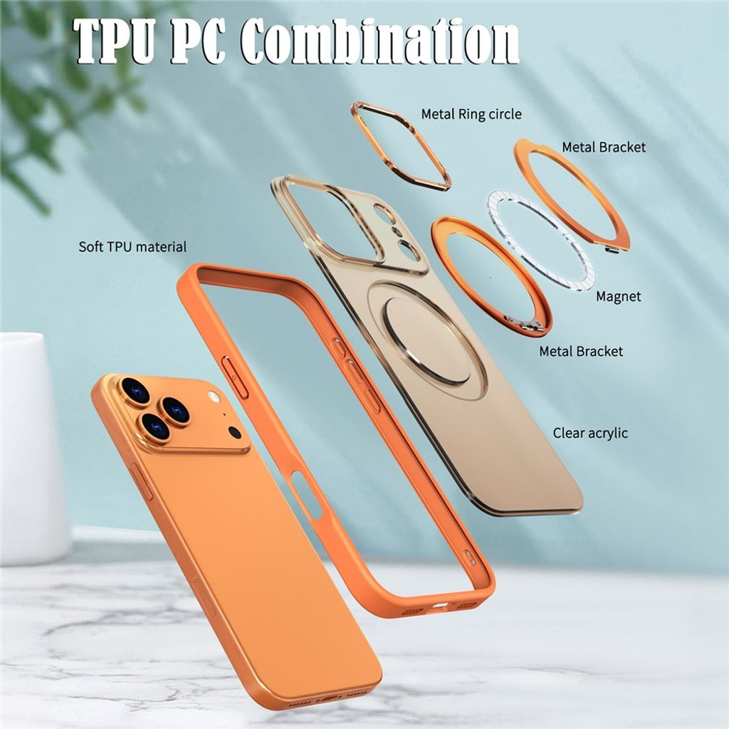 iPhone 18 Pro/17 Pro MagSafe Skal med Stativ - Orange