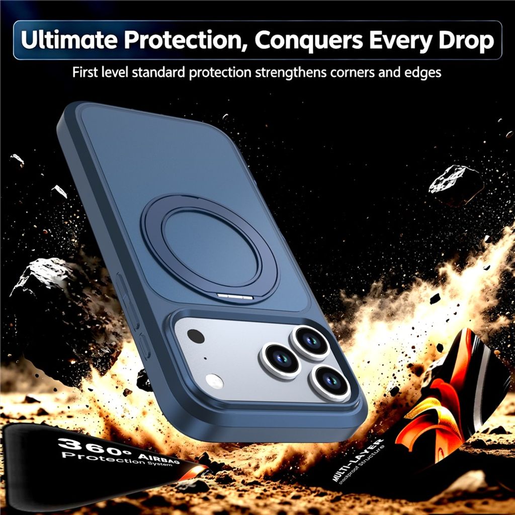 iPhone 18 Pro/17 Pro MagSafe Cover med ringstøtte - Blå