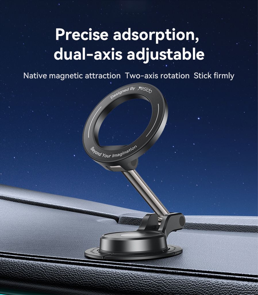 YESIDO C218 MagSafe-kompatibel bilhållare med dubbelaxlig vikning