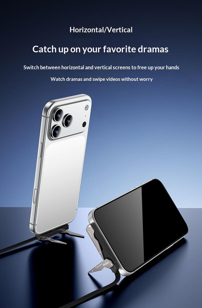 Yesido CA207 USB-C till USB-C laddkabel med stativ – Svart