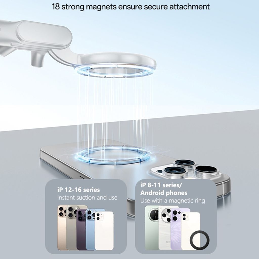 Yesido C332 Magnetisk Halsremholder for Smarttelefon/Actionkamera - Hvit