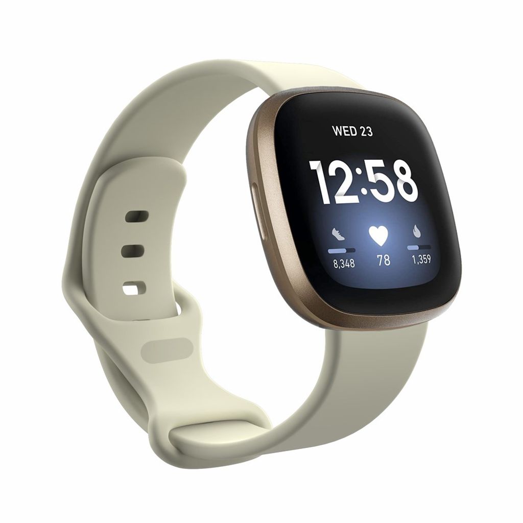 Fitbit Sense/Versa 3 Klokkereim Silikon Størrelse S – Hvit