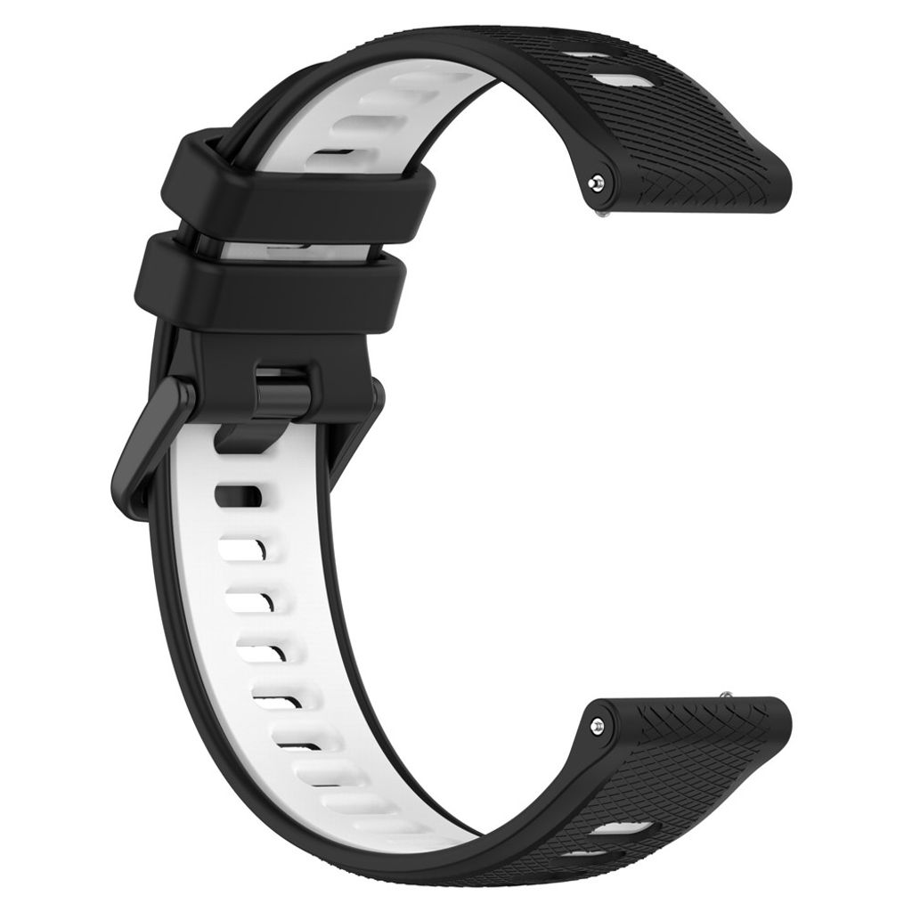 Samsung Galaxy Watch/Garmin Vivomove/Venu etc. Klockarmband Silikon – Svart/Vit