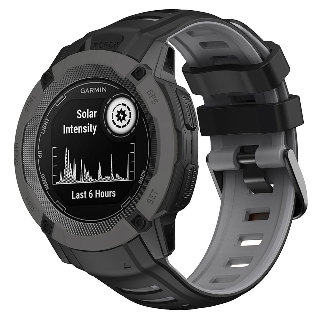 Garmin Instinct 2X Watch Strap Silicone – Black/Gray