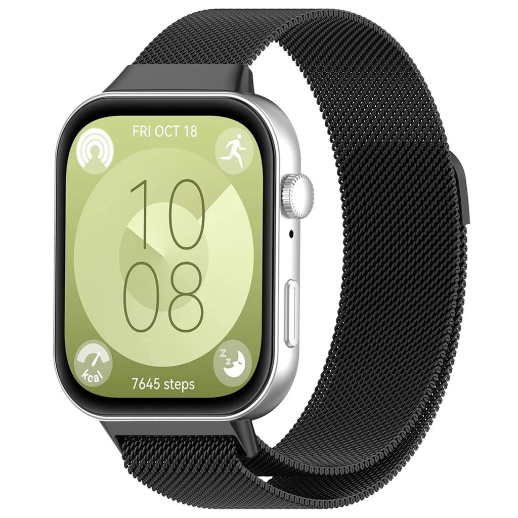 Huawei Watch Fit 3 Milanese Urrem Rustfrit Stål – Sort