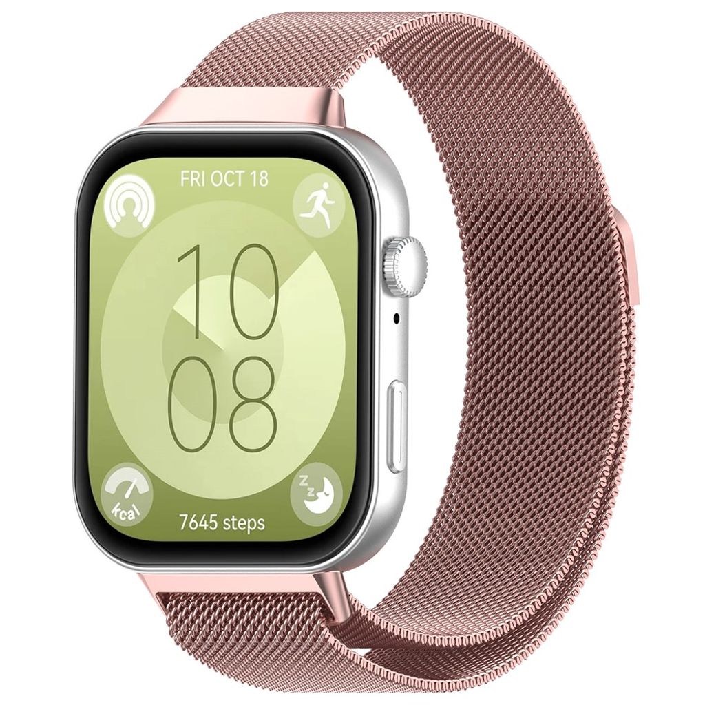 Huawei Watch Fit 3 Milanese Urrem Rustfrit Stål – Lyserød