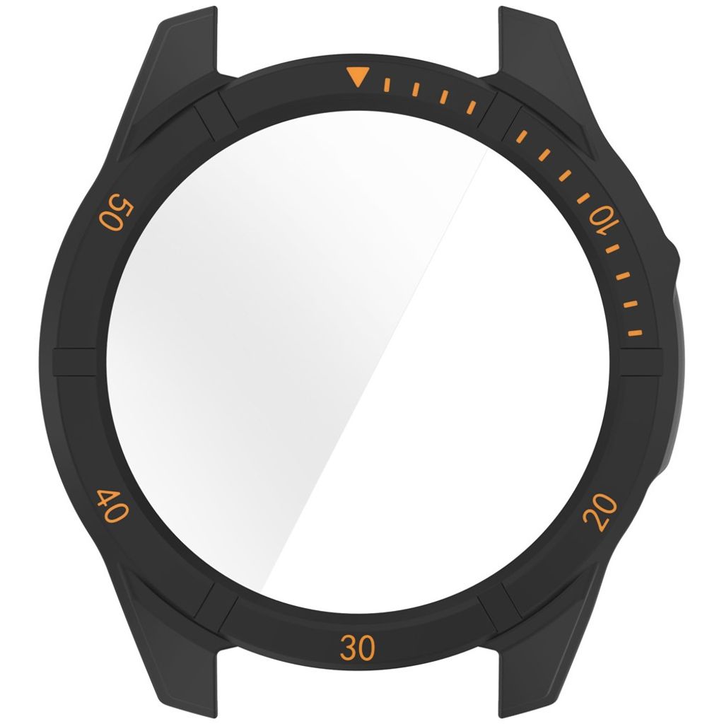 Garmin Fenix 8 47mm Etui med Hærdet Glas Skærmbeskytter – Sort/Orange