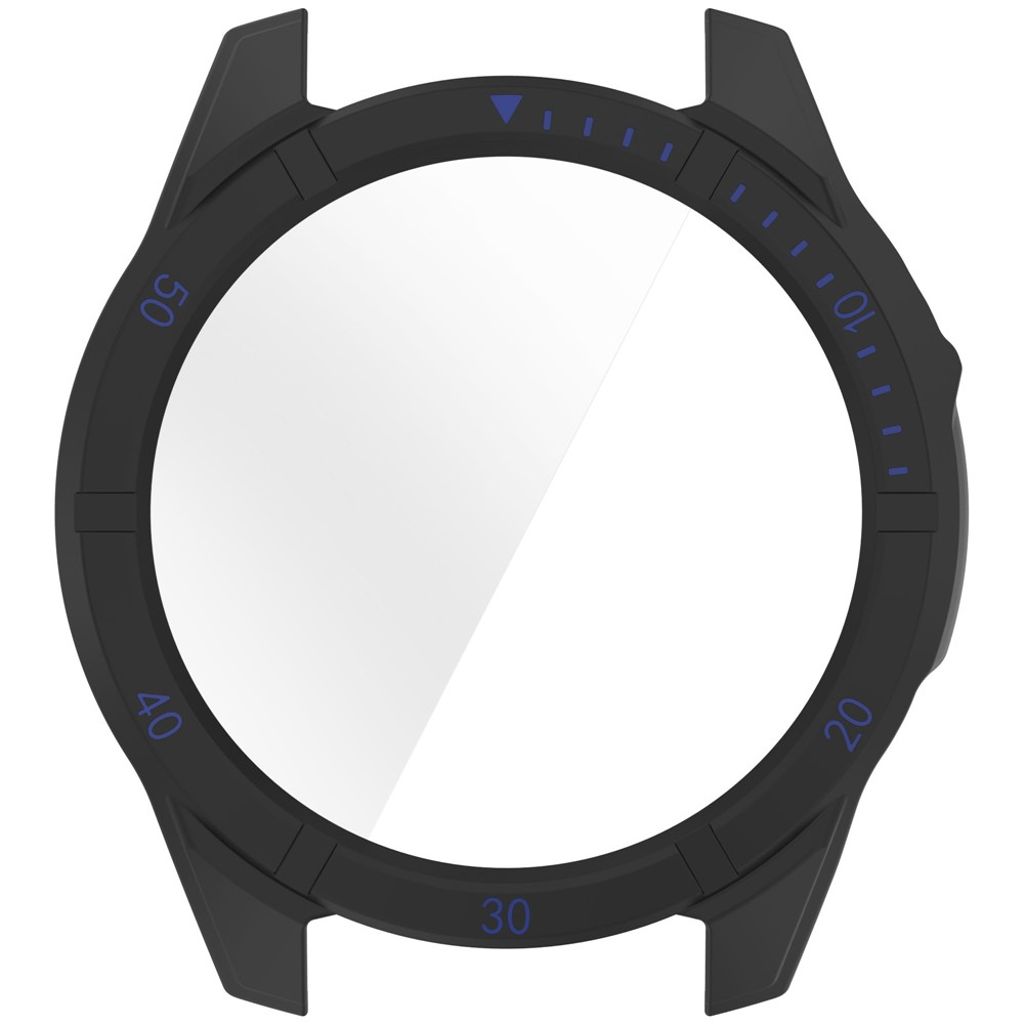 Garmin Fenix 8 47mm Case with Tempered Glass Screen Protector – Black/Blue