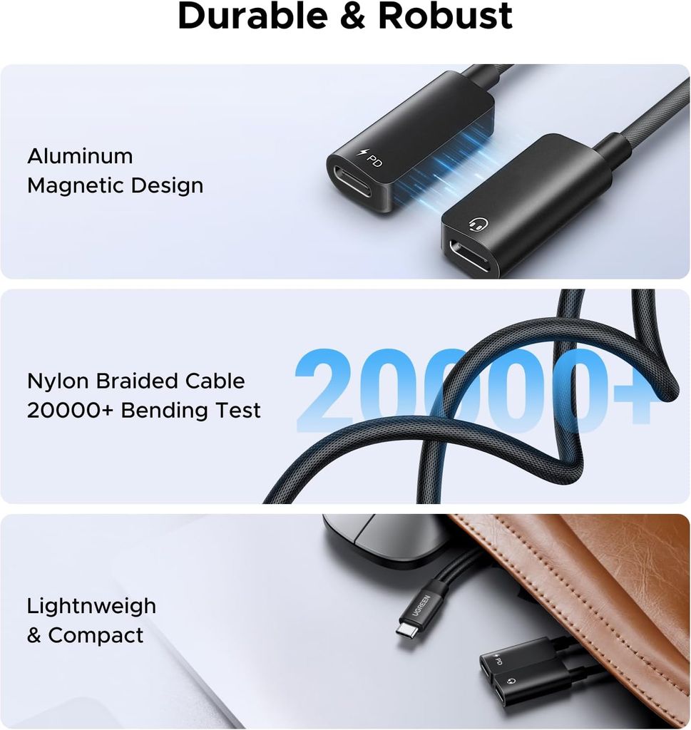 UGREEN USB-C Audio Adapter for Headphones and Charging