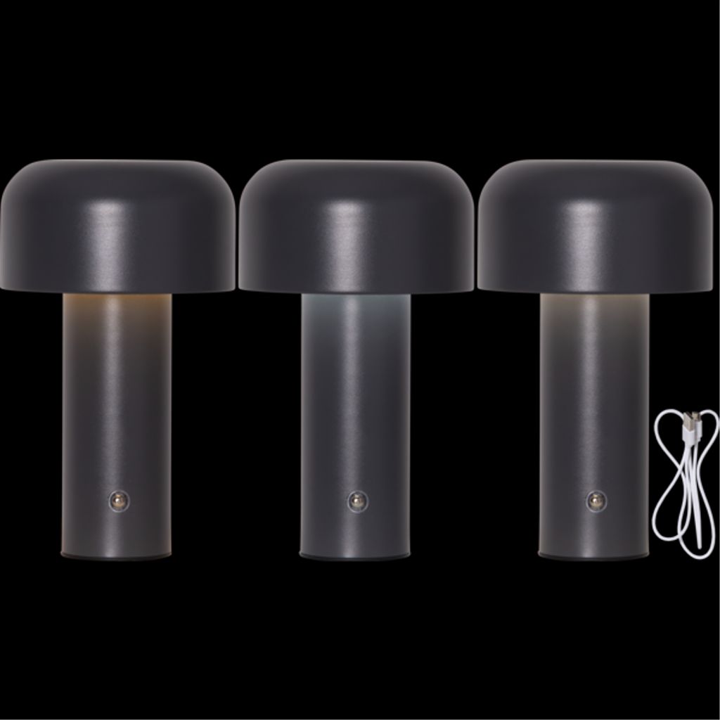 Star Trading Bobby LED bordslampa uppladdningsbar – grå