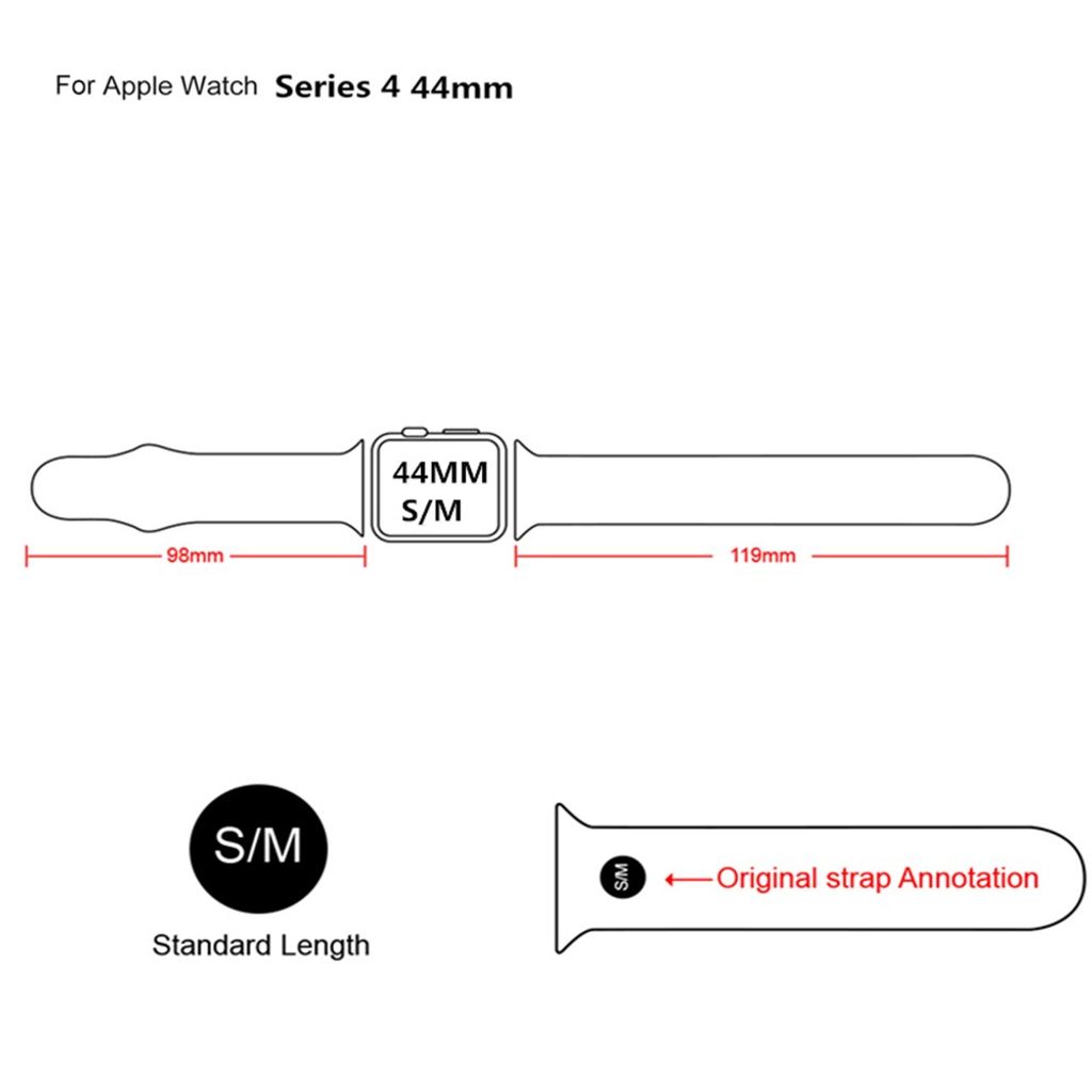 Apple Watch 49/46/45/44/42mm Urrem Silikone S/M – Sort