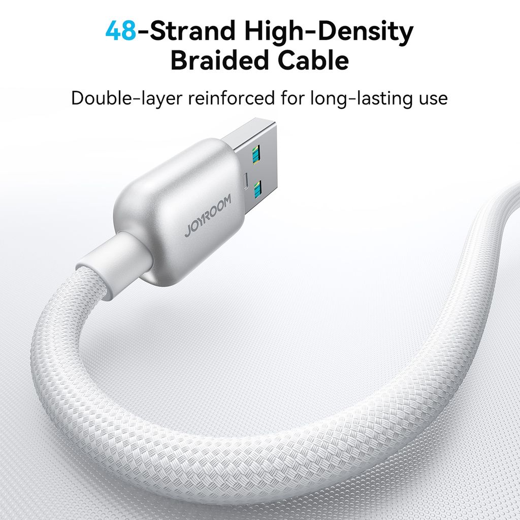 Joyroom USB-A to USB-C Fast Charging Data Cable 66W, 1.2m - White