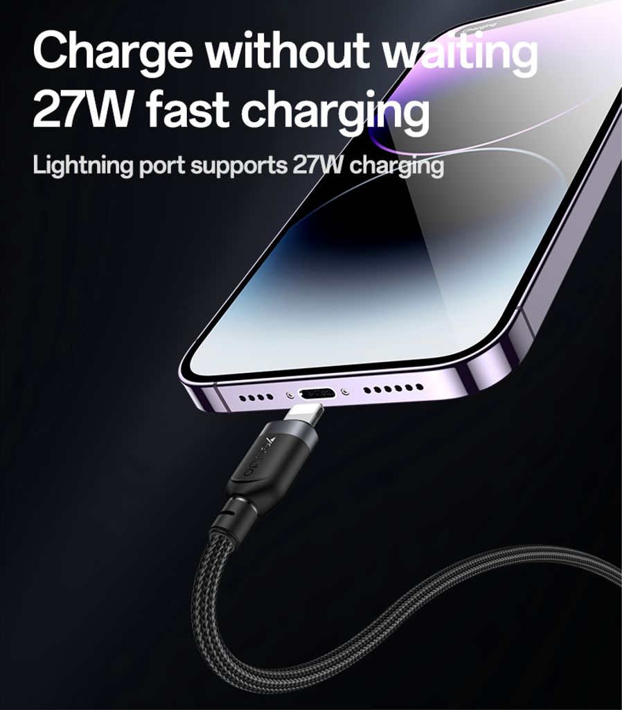 Yesido 2-in-1 USB-C - USB-C / Lightning -latauspöytä 100W, 1,2m