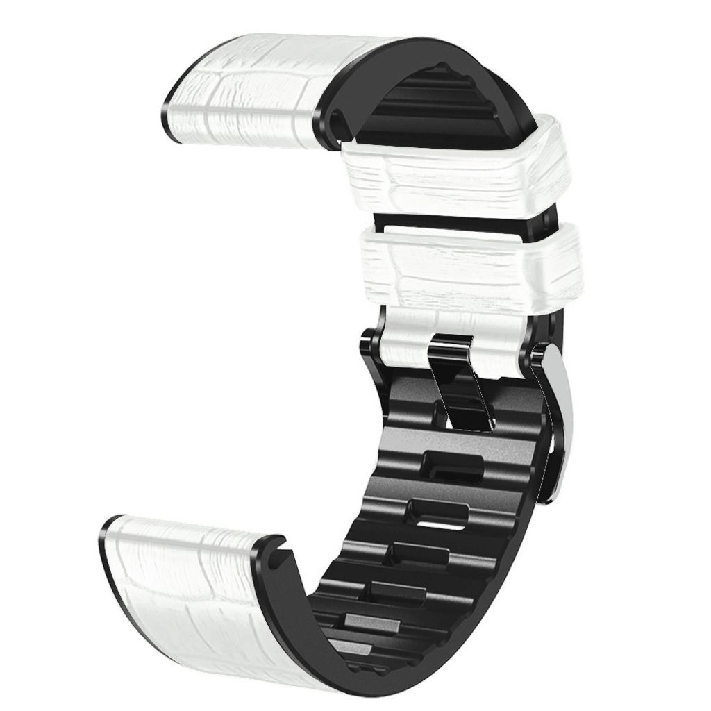 Garmin Fenix 7/6 Pro/5 Plus Klokkereim med Krokodillemønster - Hvit