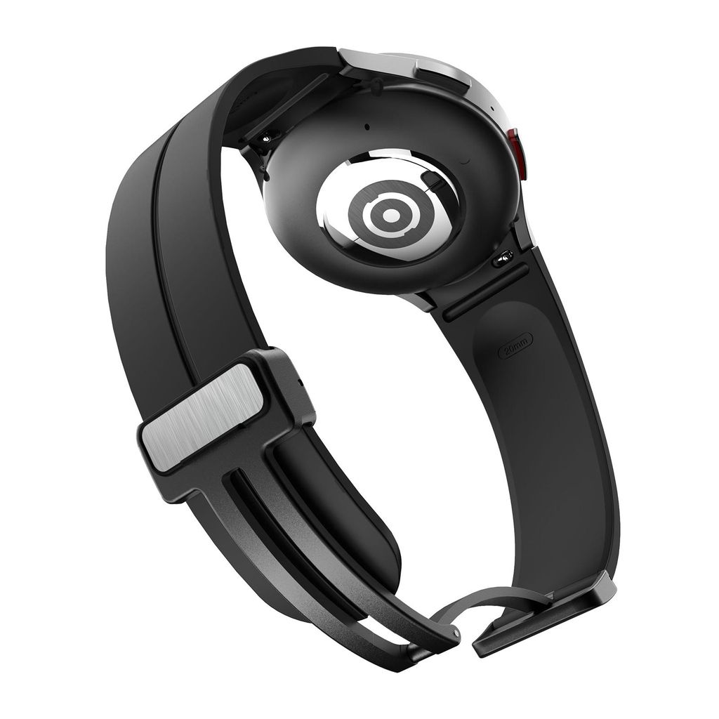 Samsung Galaxy Watch 7/6/5 -kellonranneke silikonimagneettisoljella – musta