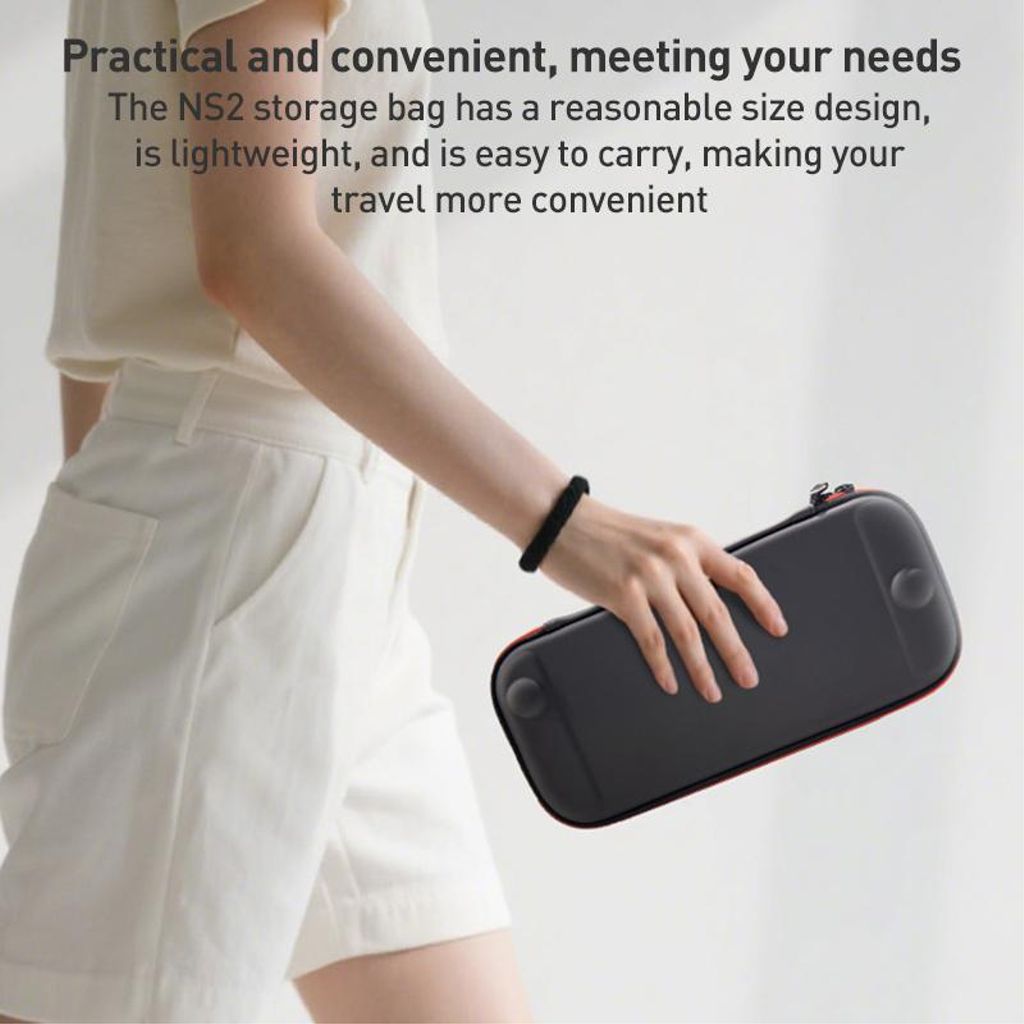 iPlay Nintendo Switch 2 -säilytyskotelo kahvalla ja hihnalla – musta