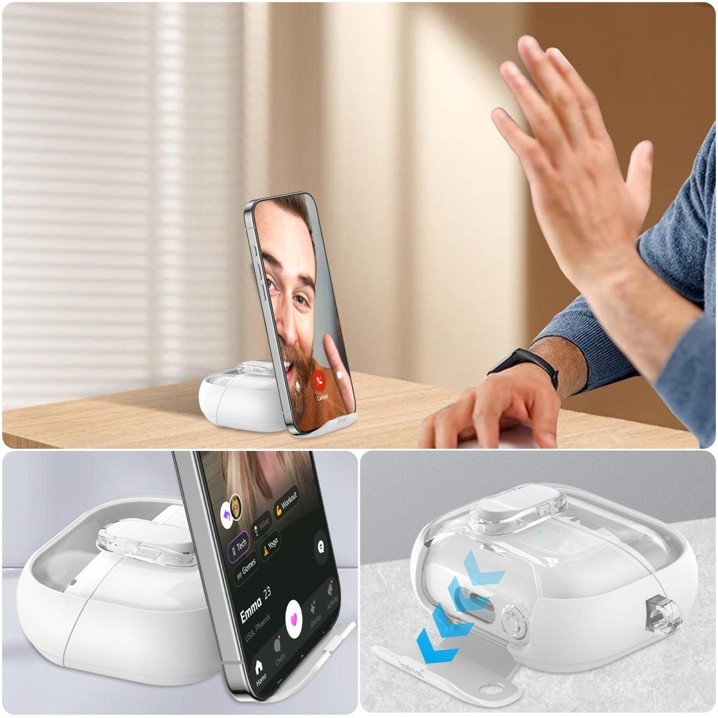 Deksel med stativ til Samsung Galaxy Buds 3 / 3 Pro - Svart