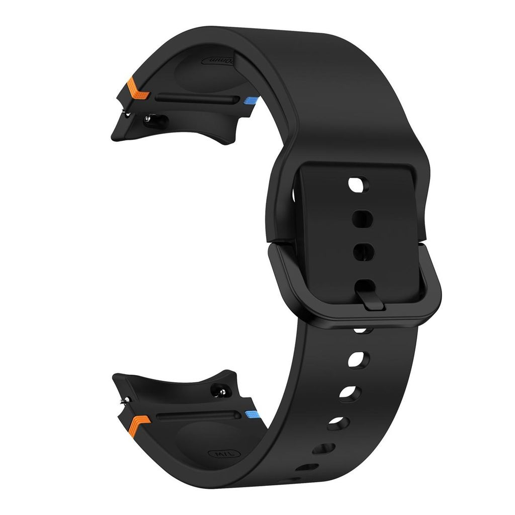 Samsung Galaxy Watch7 44 mm silikoniranneke kellolle + näytönsuoja – musta