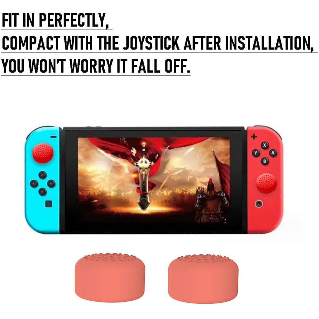 XDcase Nintendo Switch 2 JoyCon Silikon tommelstikk-hetter, 12-pakning – Oransje/Blå/Svart