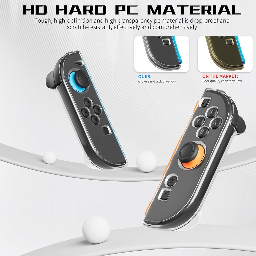 Nintendo Switch 2 Joy-Con-skall og joystick-deksel - gjennomsiktig
