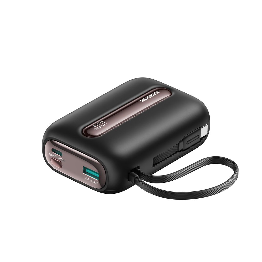 Joyroom JR-L012 Ultra powerbank 20000mAh met USB-C/Lightning-kabels - Zwart