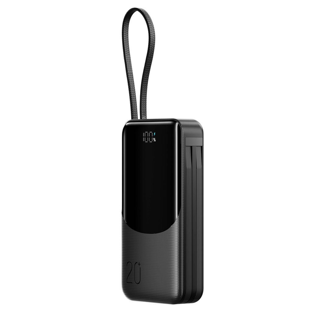 Joyroom JR-PC2 Powerbank 20000mAh met ingebouwde USB-C/Lightning-kabels – Zwart