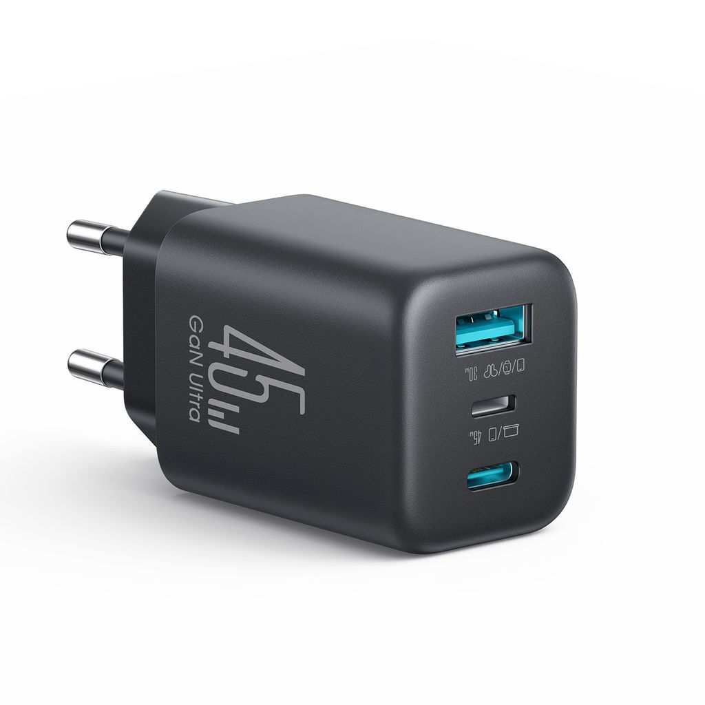 Joyroom JR-TO1 45W GaN Laddare 2x USB-C/1x USB-A – Svart