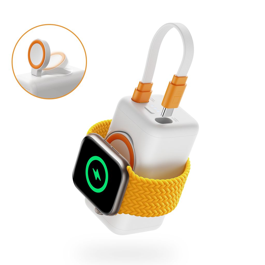 Joyroom USB-C / Apple Watch Magneettinen Langaton Laturi Varavirtalähde 5000mAh - Valkoinen