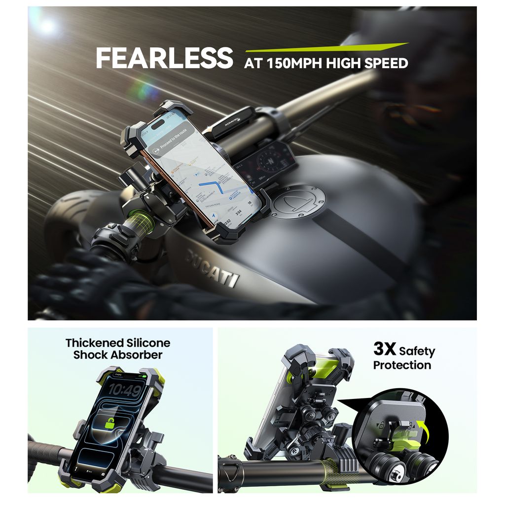 Joyroom JR-ZS598 vibrationsabsorberende telefonholder til cykel - sort