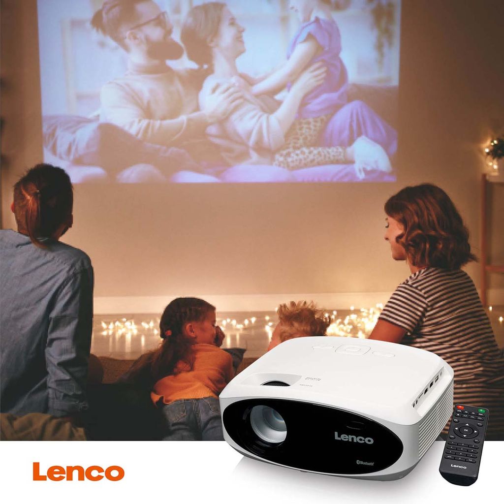 Lenco Full HD 1080P LCD-projektor med Bluetooth - Hvid
