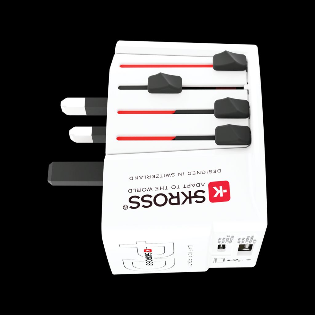 SKROSS universal reiseadapter med USB-A/USB-C 30W PD