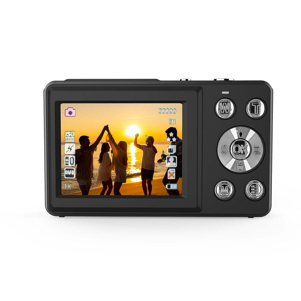 Nedis digitalt fotokamera med dobbelt skærm 48 MPixel/4K@30fps/5 MPixel CMOS - sort