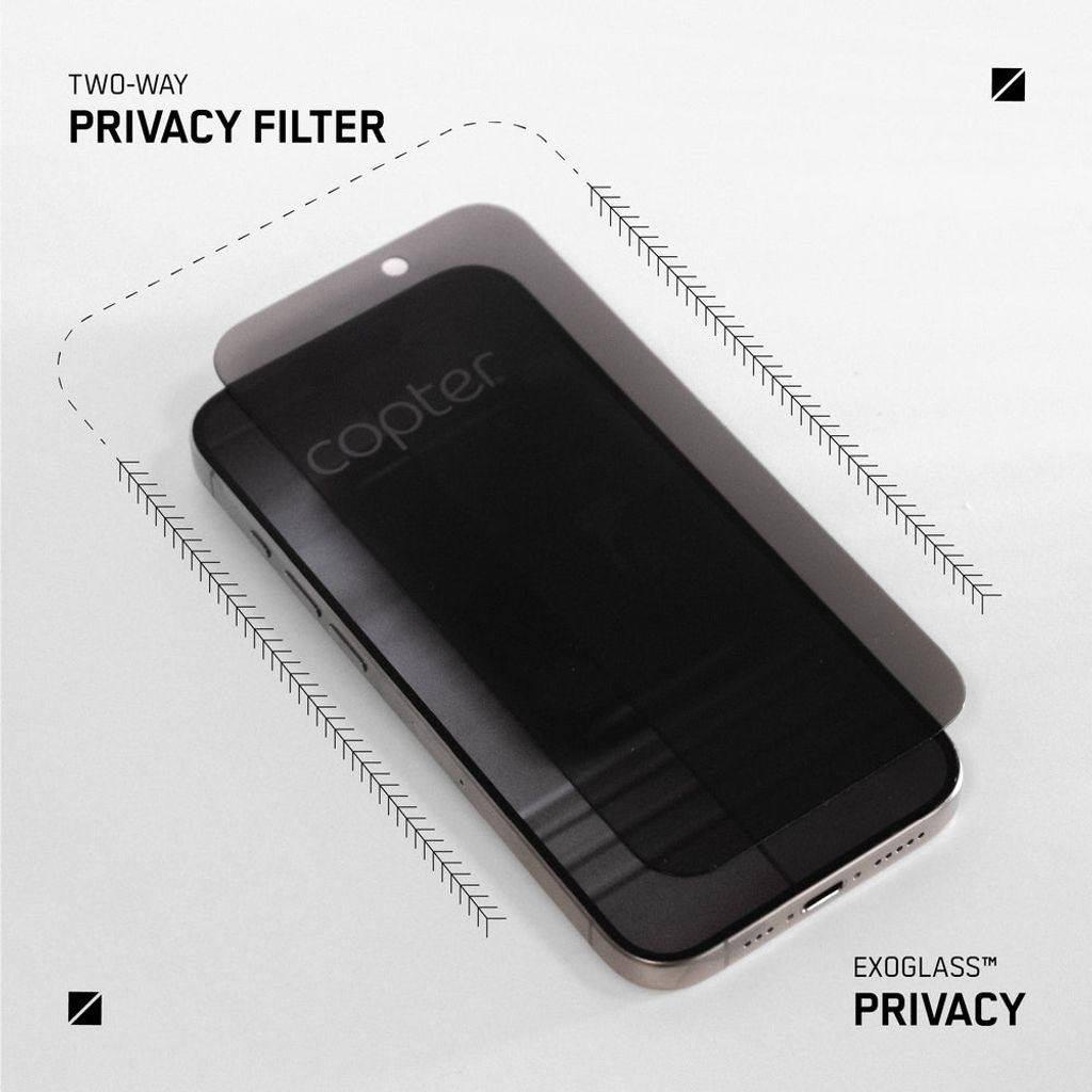 Copter Exoglass Flat Privacy -näytönsuoja iPhone 18 Pro Max:lle