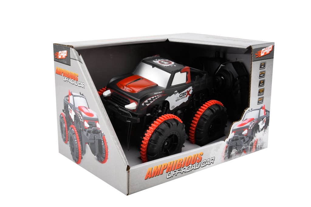 Gear4Playn radio-ohjattava amfibinen maastoauto – musta/punainen